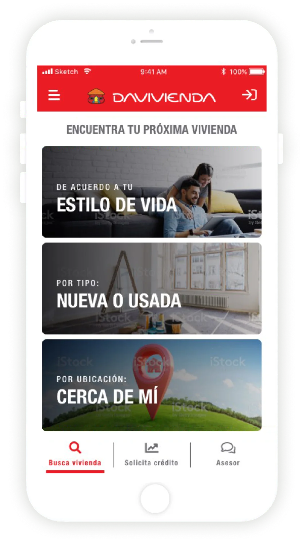 Davivienda MyHouse app on a phone
