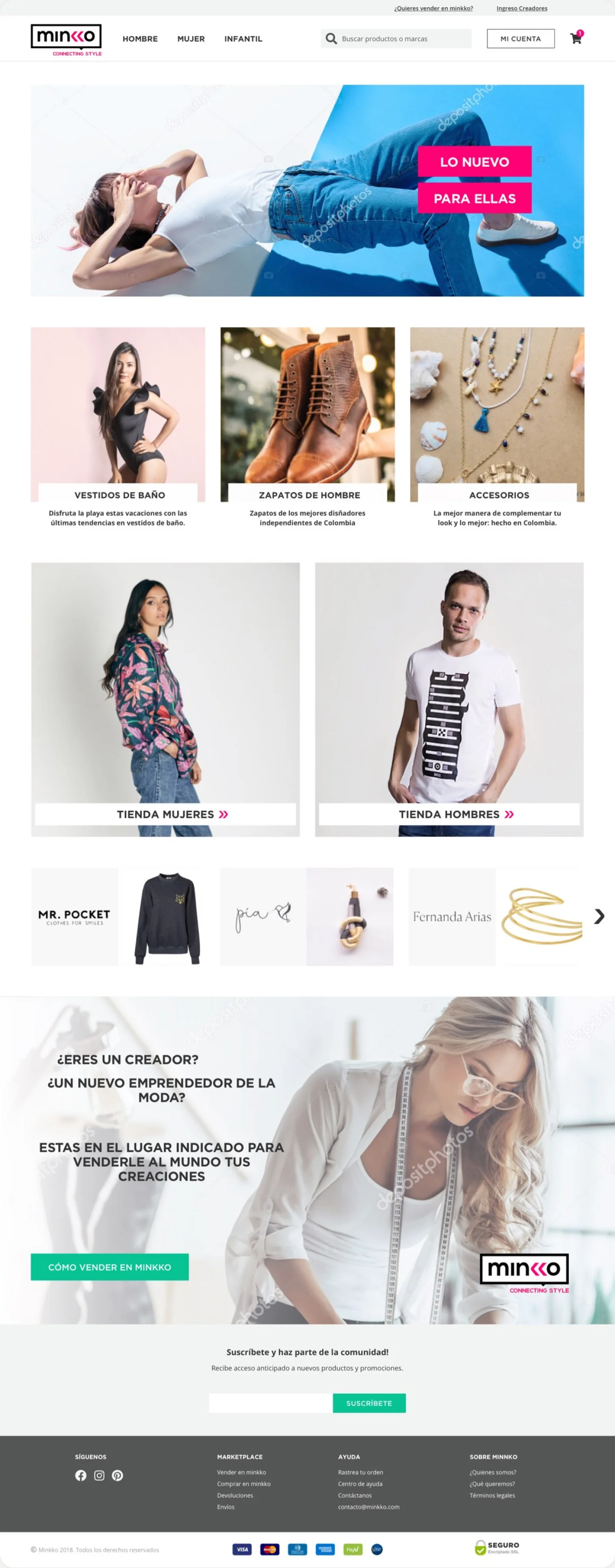 Minkko marketplace: home page