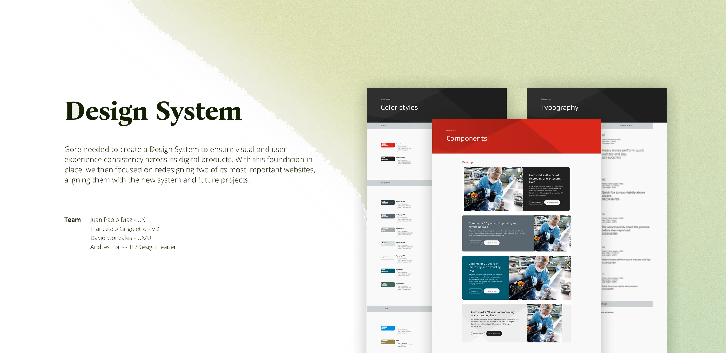 Gore Design System + Corporate & Medical Websites — design, screen 1 of 1