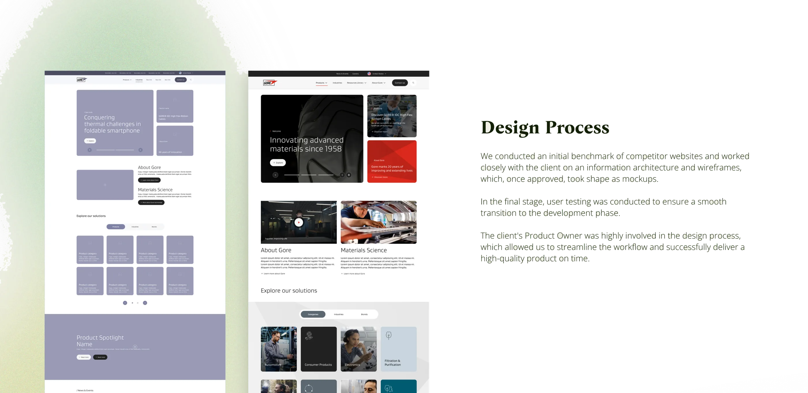 Gore Design System + Corporate & Medical Websites — design, screen 1 of 1