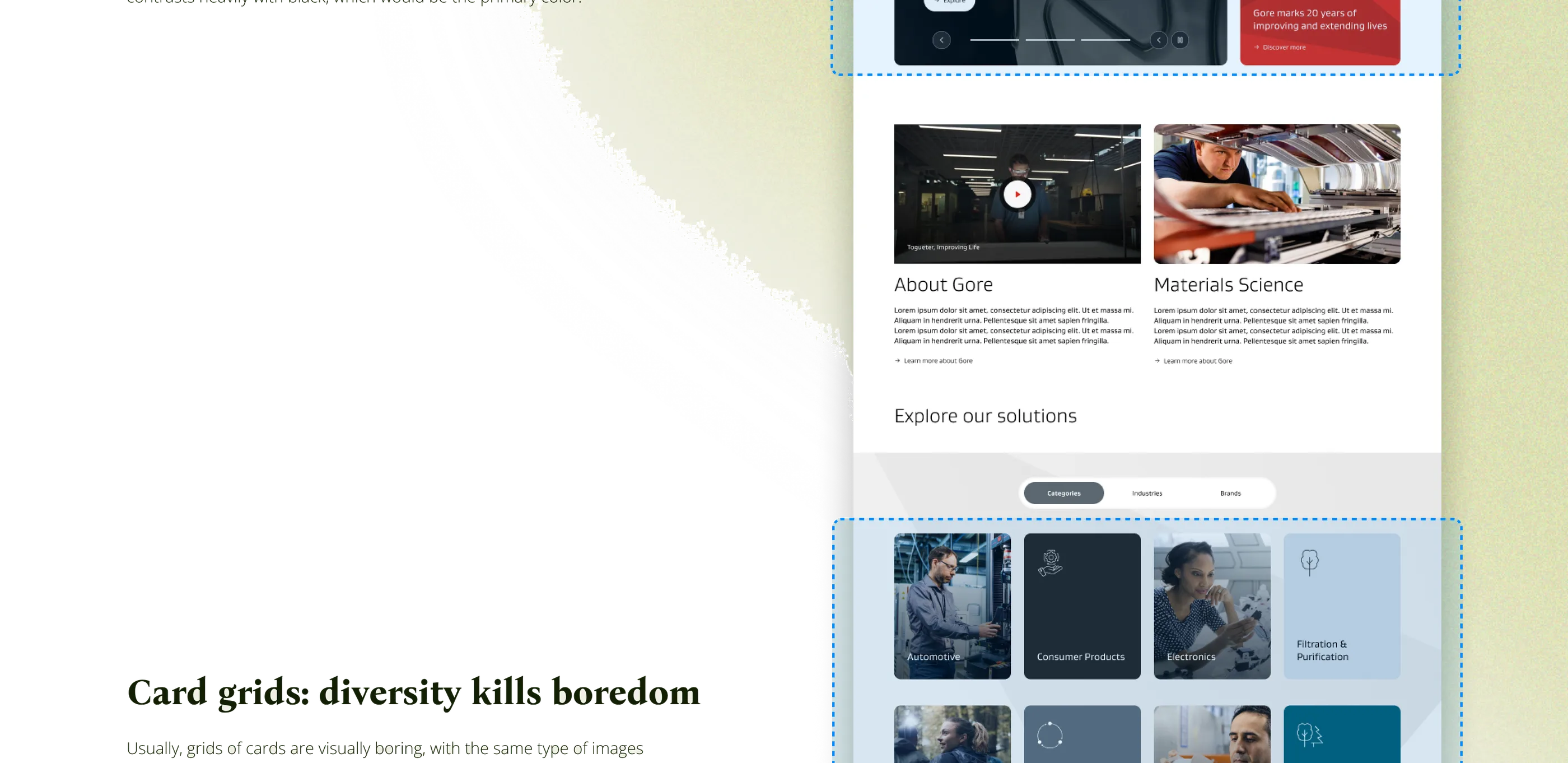 Gore Design System + Corporate & Medical Websites — design, screen 1 of 1