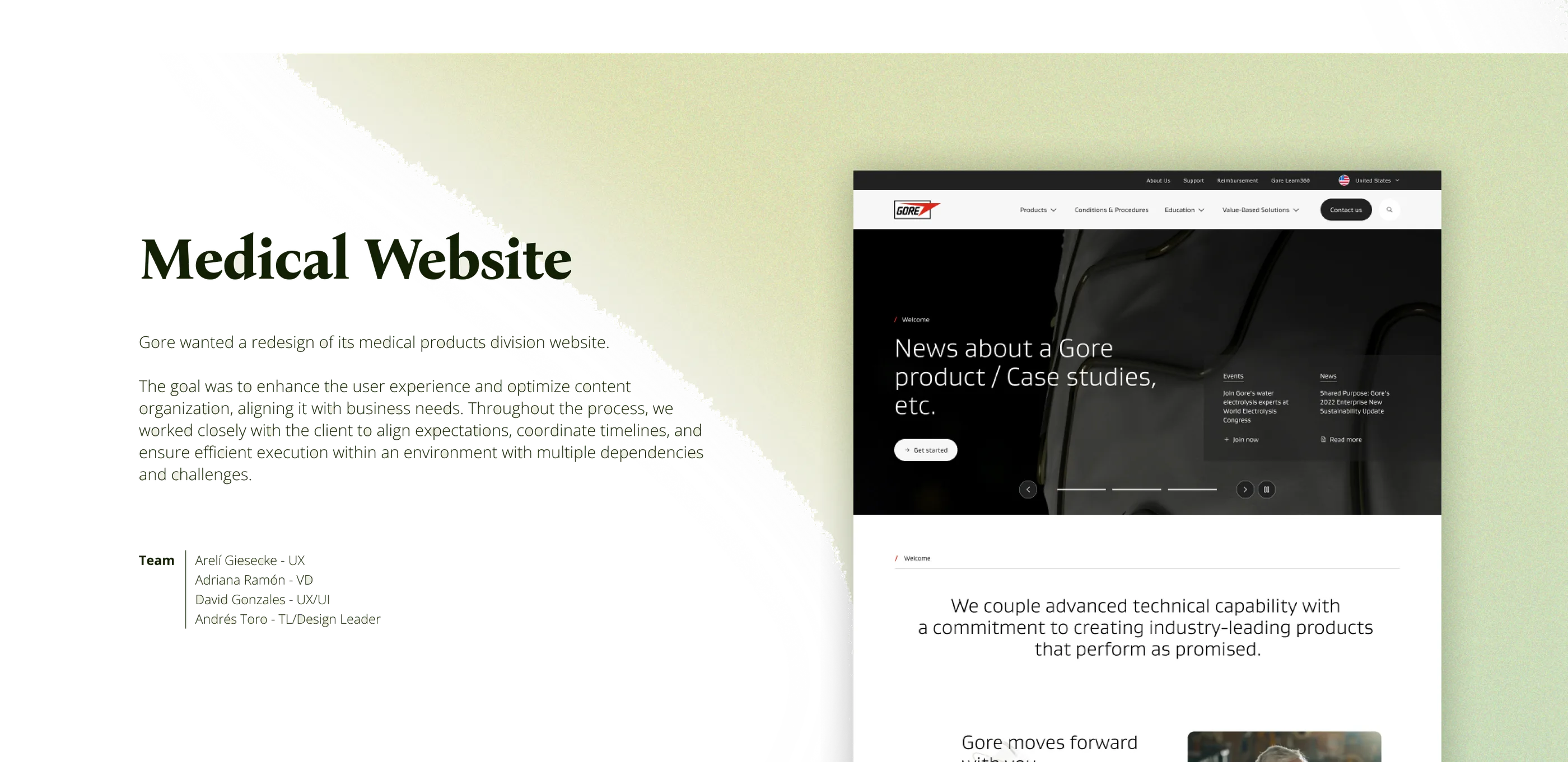 Gore Design System + Corporate & Medical Websites — design, screen 1 of 1